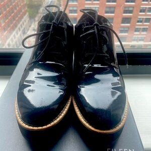 Eileen Fisher Black Patent Leather Shoes Size 8M